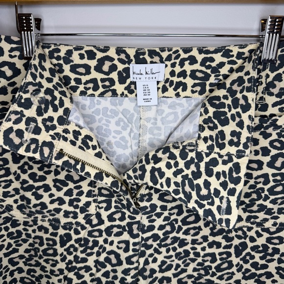 Nicole Miller Leopard Print Pants High Rise Straight Leg Size 6 - Picture 4 of 7